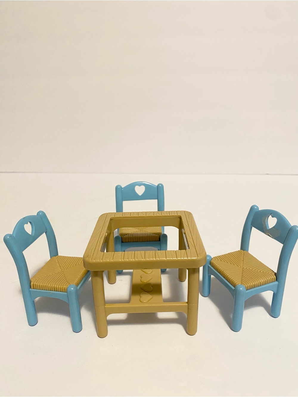 Fisher Price Loving Family Dollhouse Furniture Kitchen Table Chair Lot Vintage